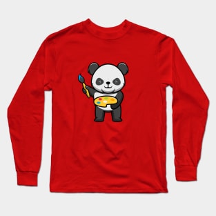 Cute Panda Painting Long Sleeve T-Shirt